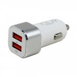 Wholesale 2.4A Dual 2 Port Car Charger for Phone, Tablet, Speaker, Electronic (Car - White)